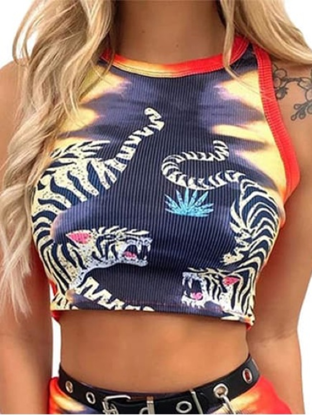 Tiger Tie-Dye Crop Top